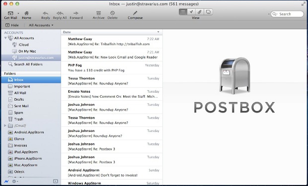 postbox for mac layout