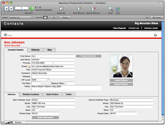 filemaker pro template to manage employee benefits