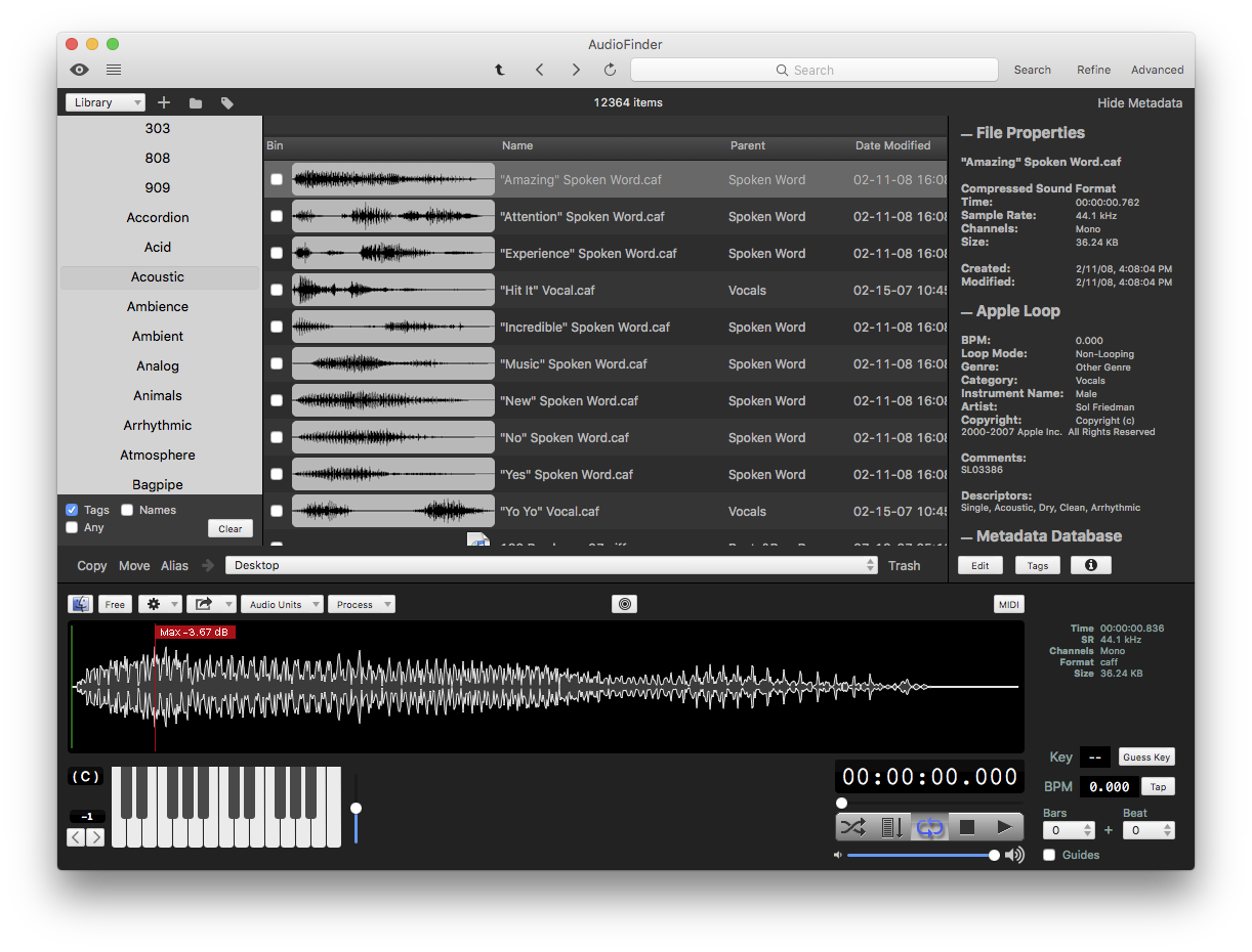 Audiofinder 5 9 7 – manage your audio sample library free