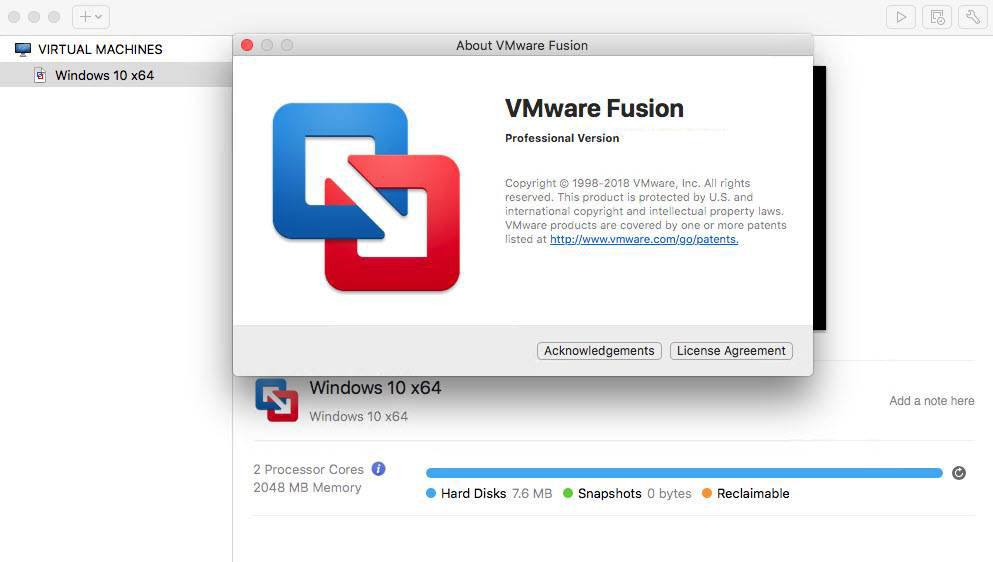 minimize windows in vm fusion for mac