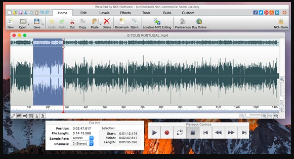 download the new version for mac NCH WavePad Audio Editor 17.66